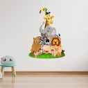 Kids wall stickers Animals of the jungle in a pyramid