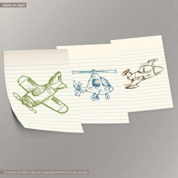 Kids poster, flight time, sketch,3 panels 2