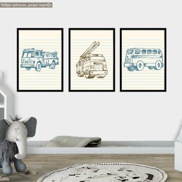 Kids poster, flight time, sketch,3 panels