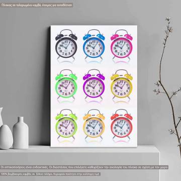 Canvas print Pop art clocks horizontal