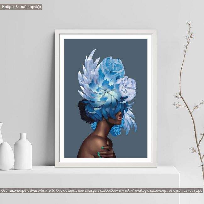 Canvas print Inner Beauty, cyan blossom