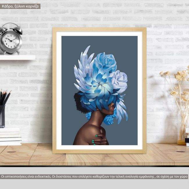 Canvas print Inner Beauty, cyan blossom