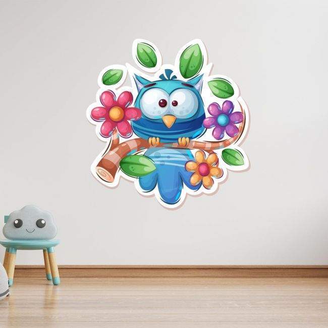 Kids wall stickers Owl sitting on brunch