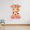 Kids wall stickers Giraffe with glasses