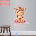 Kids wall stickers Giraffe with glasses