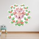 Kids wall stickers Deer with flowers
