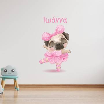Kids wall stickers Ballerina little Dog