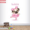 Kids wall stickers Ballerina little Dog