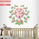 Kids wall stickers Deer with flowers