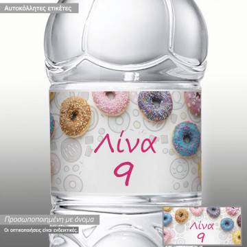 Birthday party sticker, Donuts