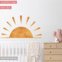Kids wall sticker Rising sun orange watercolor