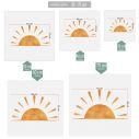 Kids wall sticker Rising sun orange watercolor
