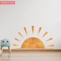 Kids wall sticker Rising sun orange watercolor