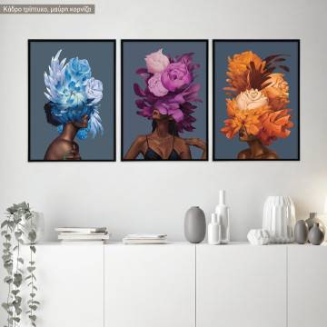 Poster Flowers explosion 3 panels