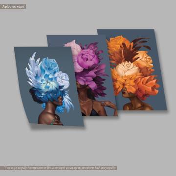 Poster Flowers explosion 3 panels 2