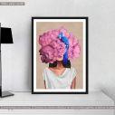Canvas print Pink on blue I