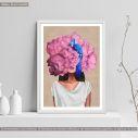 Canvas print Pink on blue I