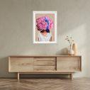Canvas print Pink on blue I