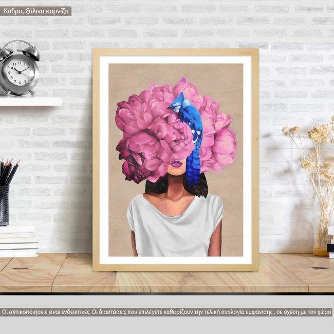 Canvas print Pink on blue I