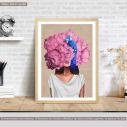 Canvas print Pink on blue I