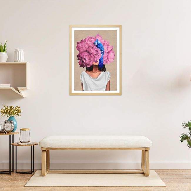 Canvas print Pink on blue I