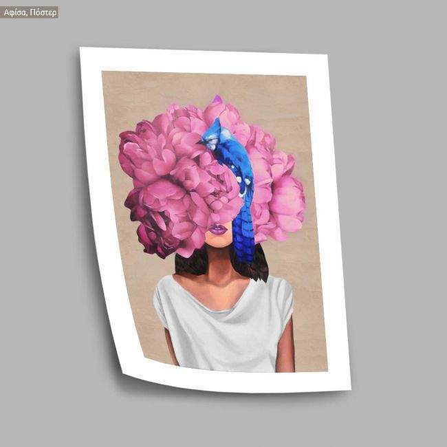 Canvas print Pink on blue I