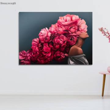 Πίνακας σε καμβά So much pink, καμβάς τελαρωμένος