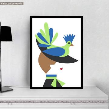 Lady with a hat, αφίσα, κάδρο, μαύρη κορνίζα