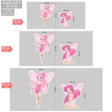 Fairies set 2 pc wooden figure printed 2