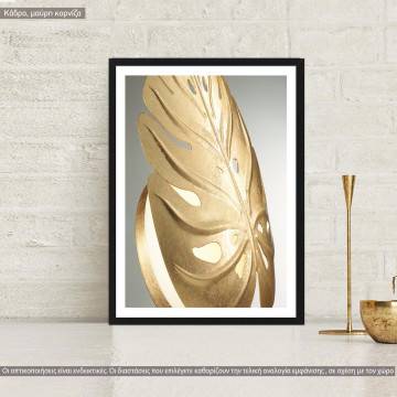 Gold in leaf shape, poster