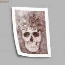 Skull and flowers monochrome, αφίσα, κάδρο, αφίσα, πόστερ