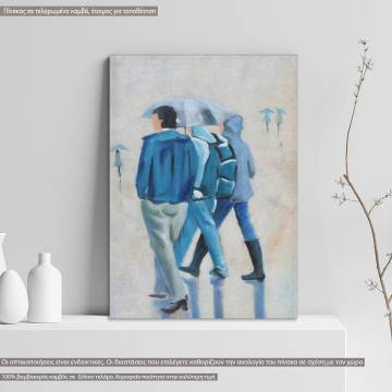 Canvas print, Rainy day, in blue palette