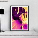 Monstera in magenta and yellow I, poster