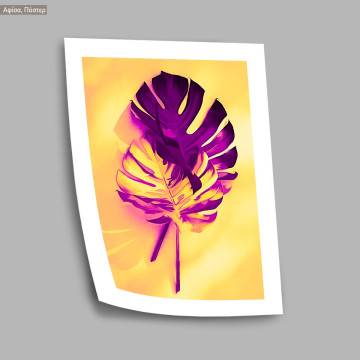 Monstera in magenta and yellow II, poster 2