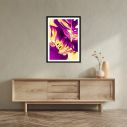 Monstera in magenta and yellow III, poster