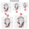 Παιδικό αυτοκόλλητο, Pink Bubble baby elephant