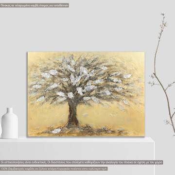 Canvas print, Tree in ochre palette