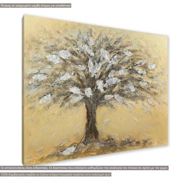 Πίνακας σε καμβά Tree in ochre palette Καμβάς τελαρωμένος Όψη 1 2