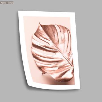 Leaf in copper texture, αφίσα, κάδρο, μαύρη κορνίζα 2