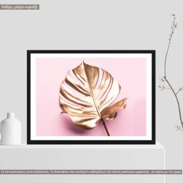 Leaf in copper texture I, poster