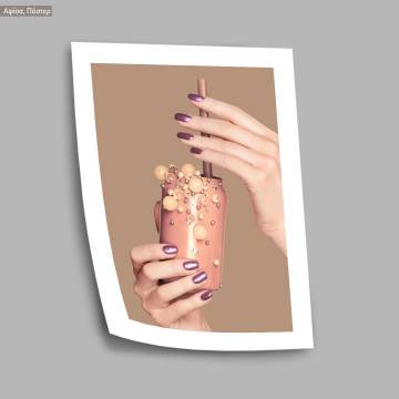 Pearl nails brown, αφίσα, κάδρο, μαύρη κορνίζα 2