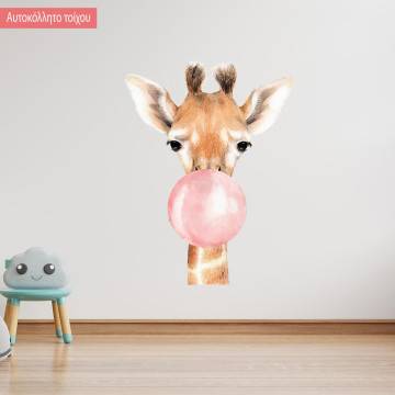 Παιδικό αυτοκόλλητο, Pink Bubble baby giraffe 2