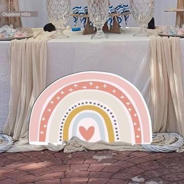 Wooden figure printed Nordic rainbow