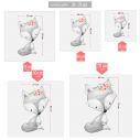 Kids wall sticker Little fox gray pink watercolor