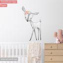 Kids wall sticker Little deer gray pink watercolor