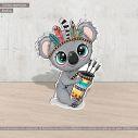Wooden printed figure, Tribal Koala