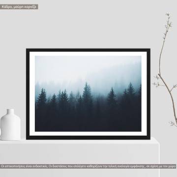 Misty forest, αφίσα, κάδρο, μαύρη κορνίζα