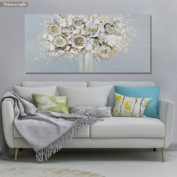 Canvas print Vase with flowers, panoramic