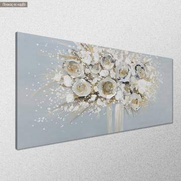 Canvas print Vase with flowers panoramic Framed canvas View 1 2