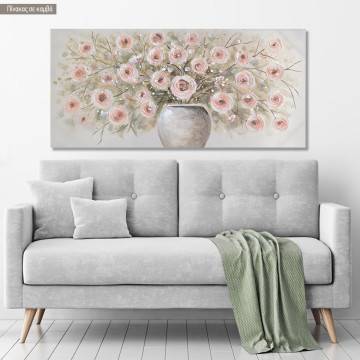 Canvas print Vase with flowers I, panoramic